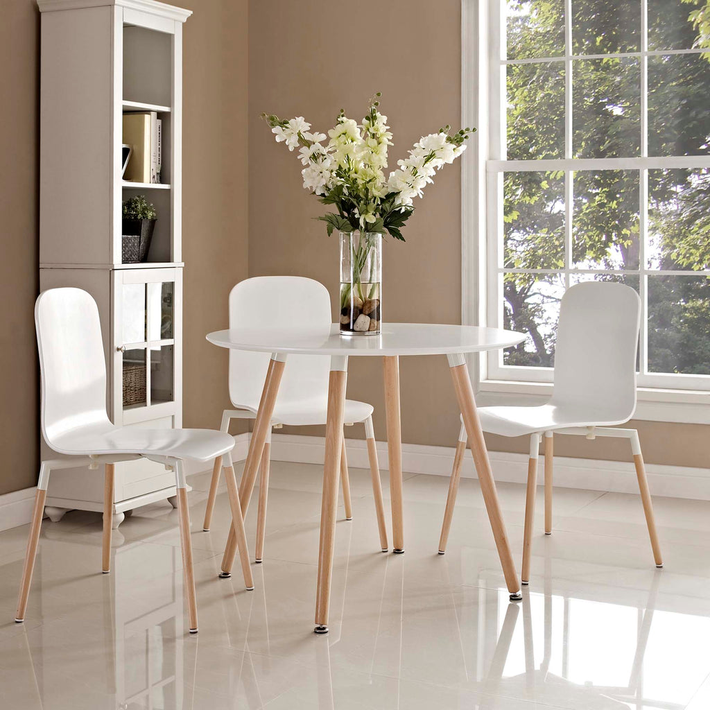 Track Round Dining Table in White