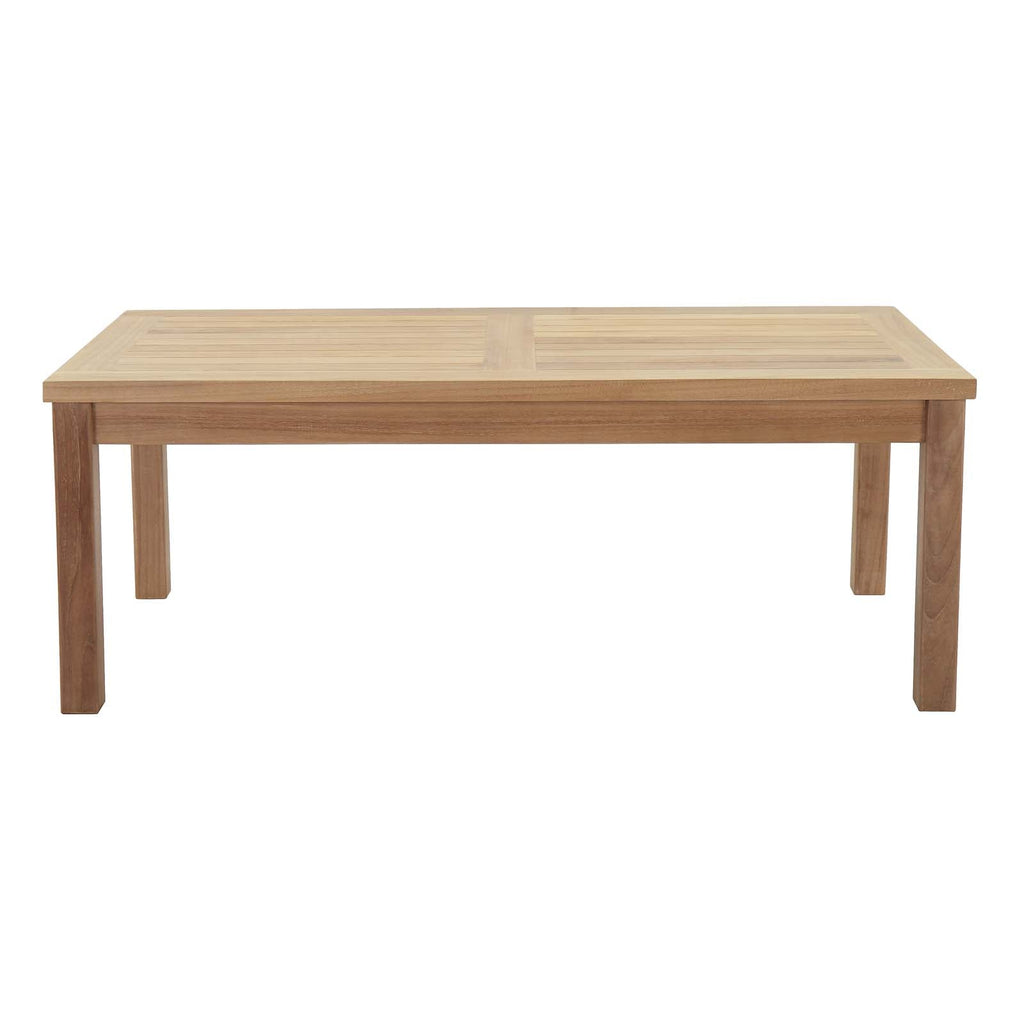 Marina Outdoor Patio Teak Rectangle Coffee Table in Natural
