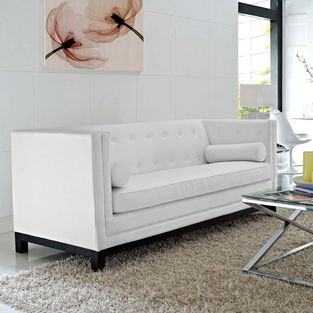 Imperial Bonded Leather Sofa in White