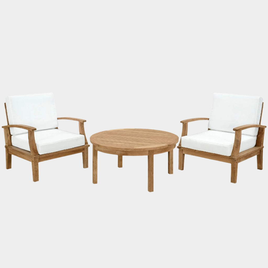 Marina 3 Piece Outdoor Patio Teak Set