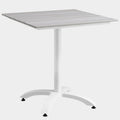Maine 28" Outdoor Patio Dining Table in White Light Gray