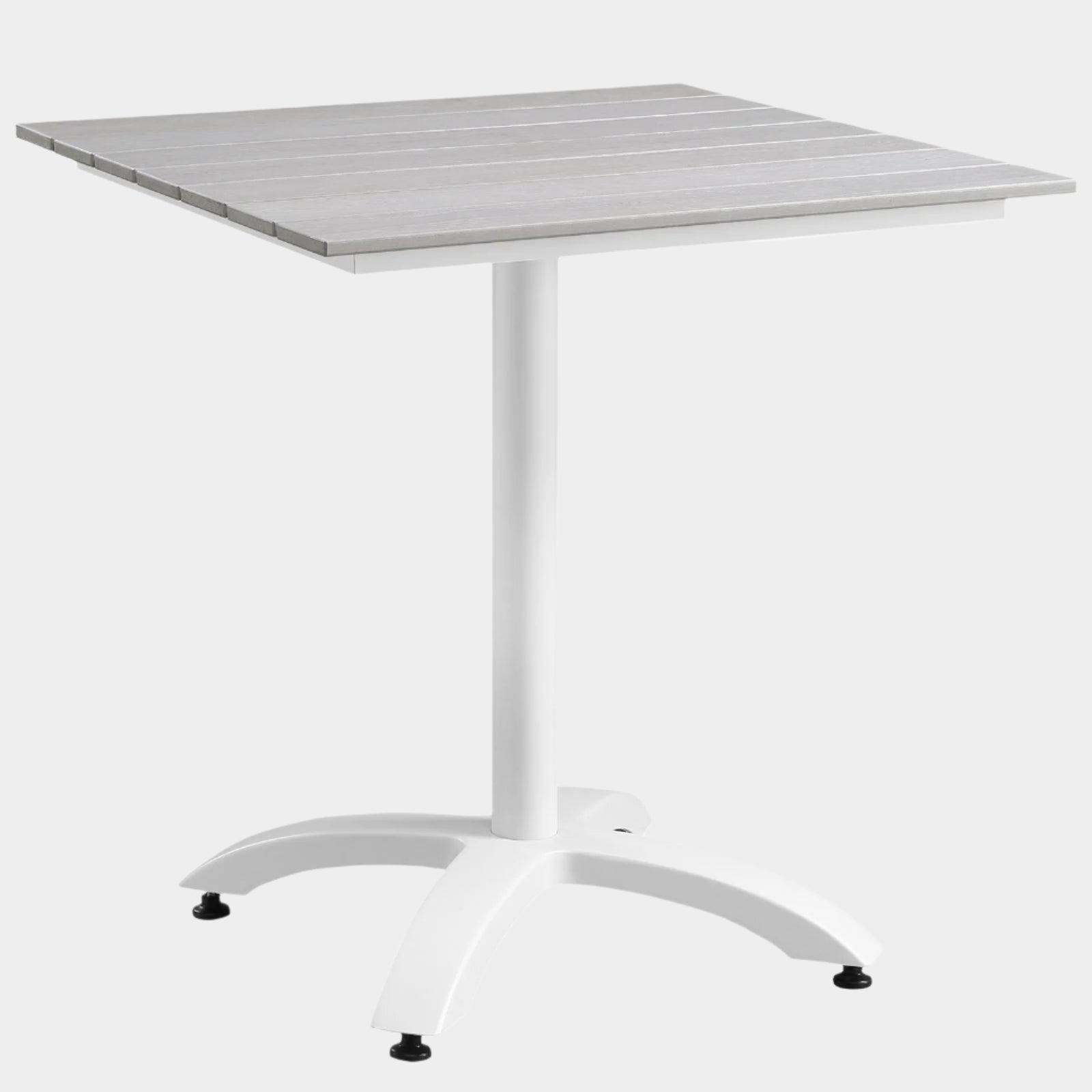 Maine 28" Outdoor Patio Dining Table in White Light Gray