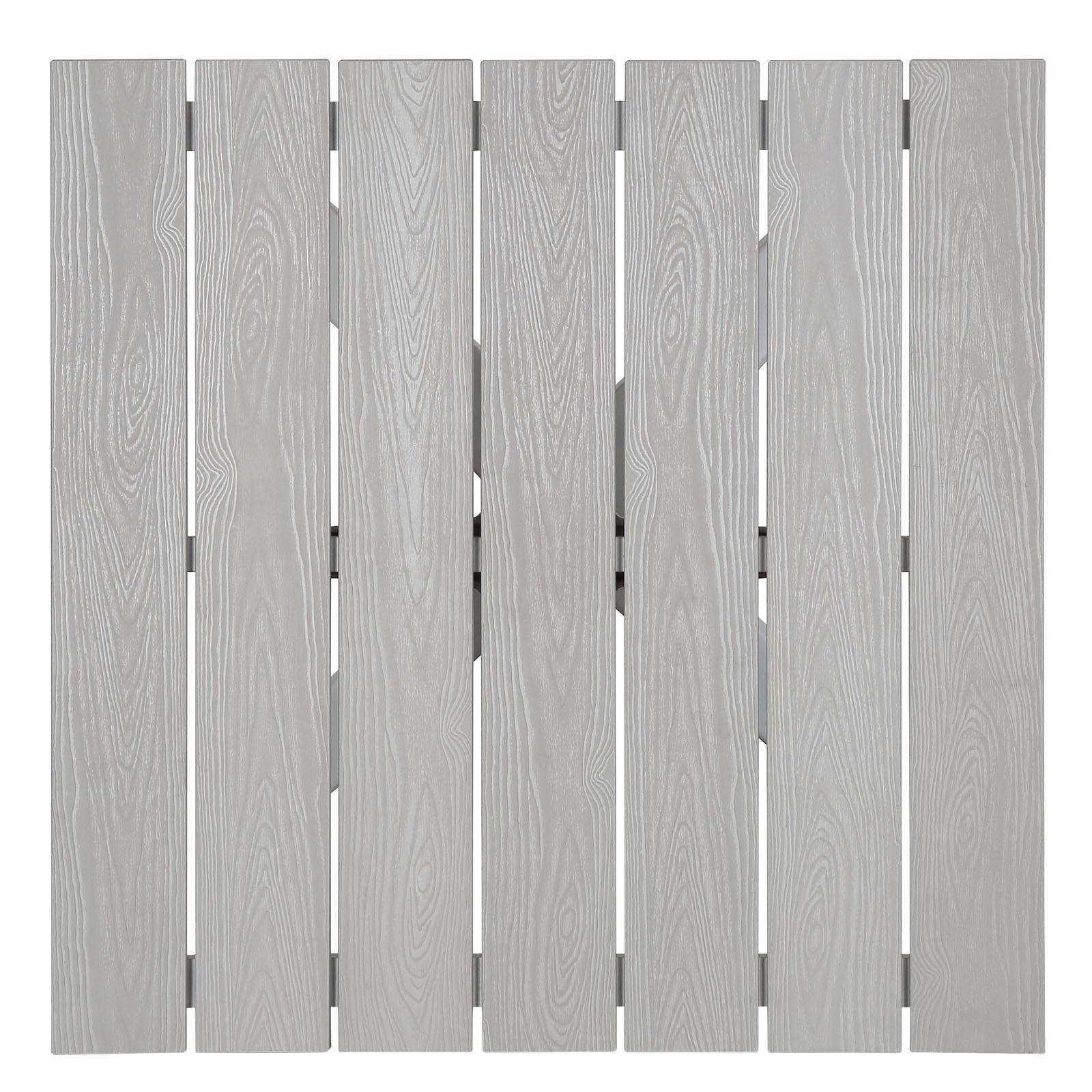 Maine 28" Outdoor Patio Dining Table in White Light Gray