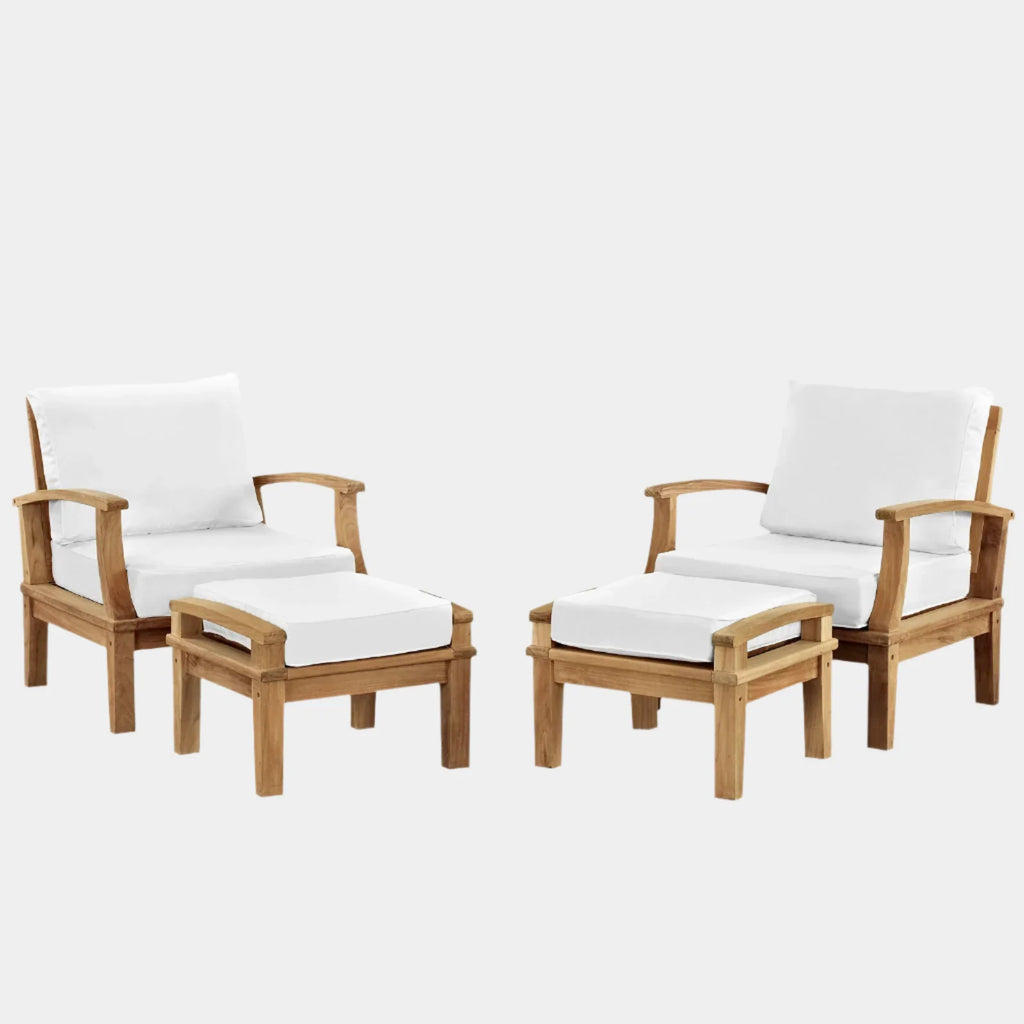 Marina 4 Piece Outdoor Patio Teak Set