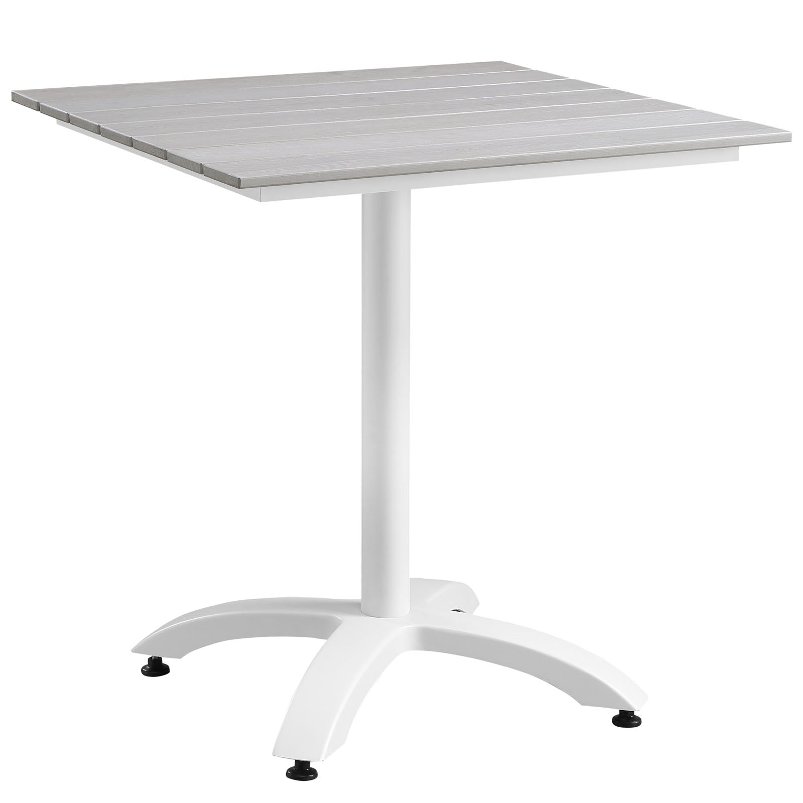 Maine 3 Piece Outdoor Patio Dining Set in White Light Gray