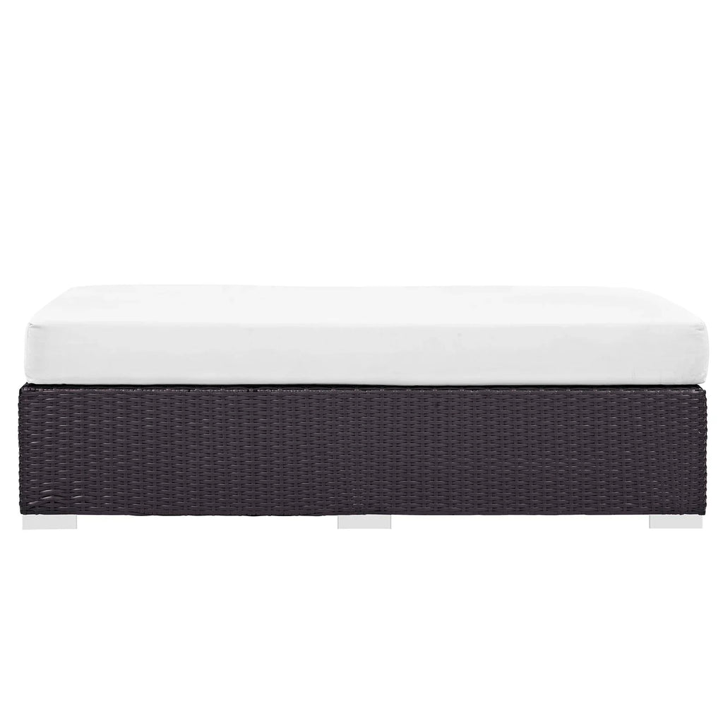 Convene Outdoor Patio Fabric Rectangle Ottoman