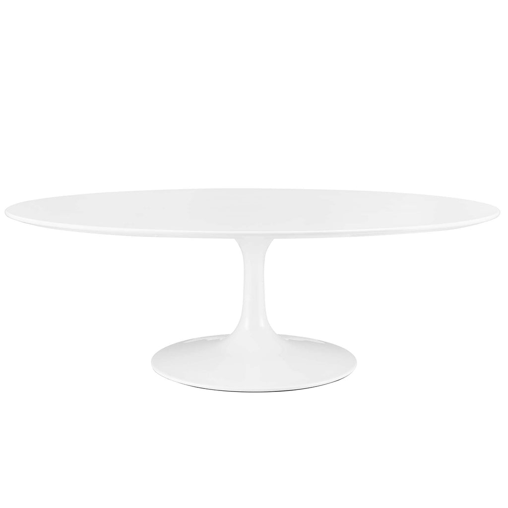 Oval-Shaped Wood Coffee Table