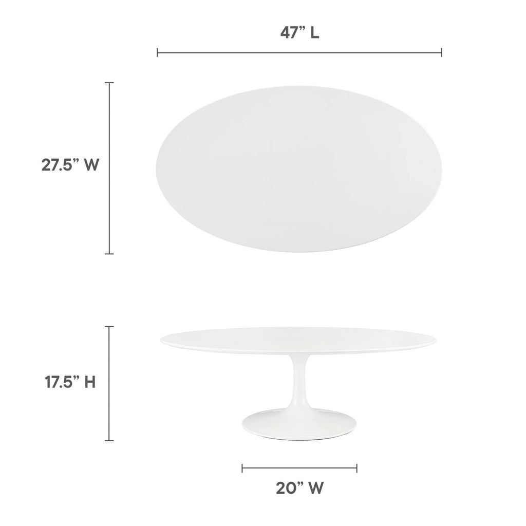 Oval-Shaped Wood Coffee Table