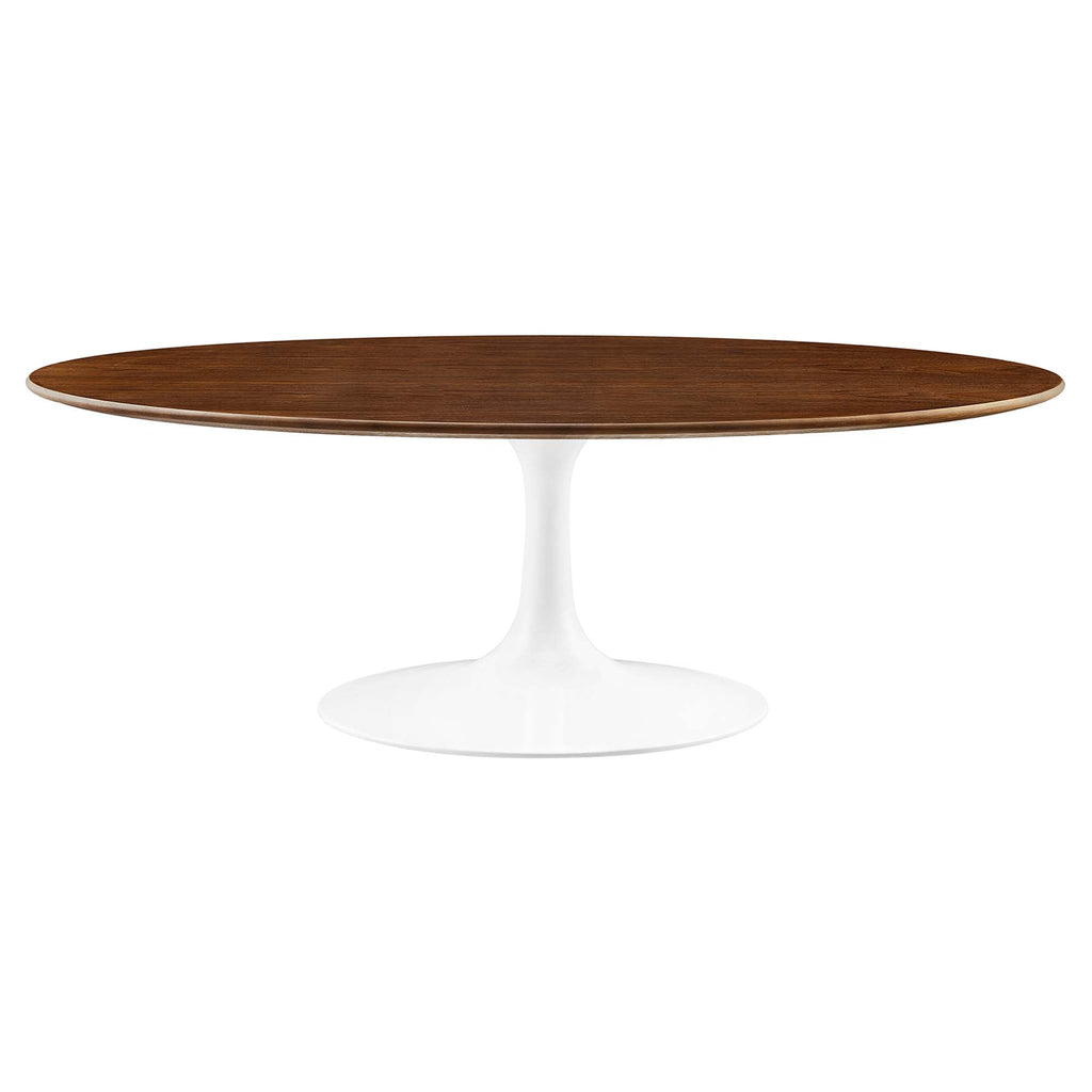 Oval-Shaped Wood Coffee Table