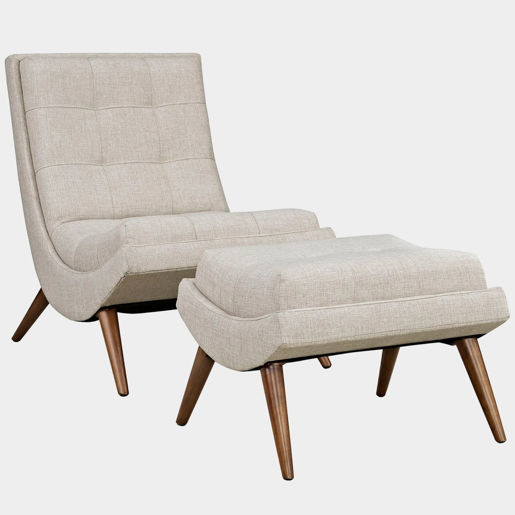 Ramp Upholstered Fabric Lounge Chair Set