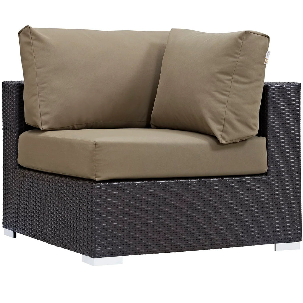 Convene 7 Piece Outdoor Sectional Set in Espresso Mocha
