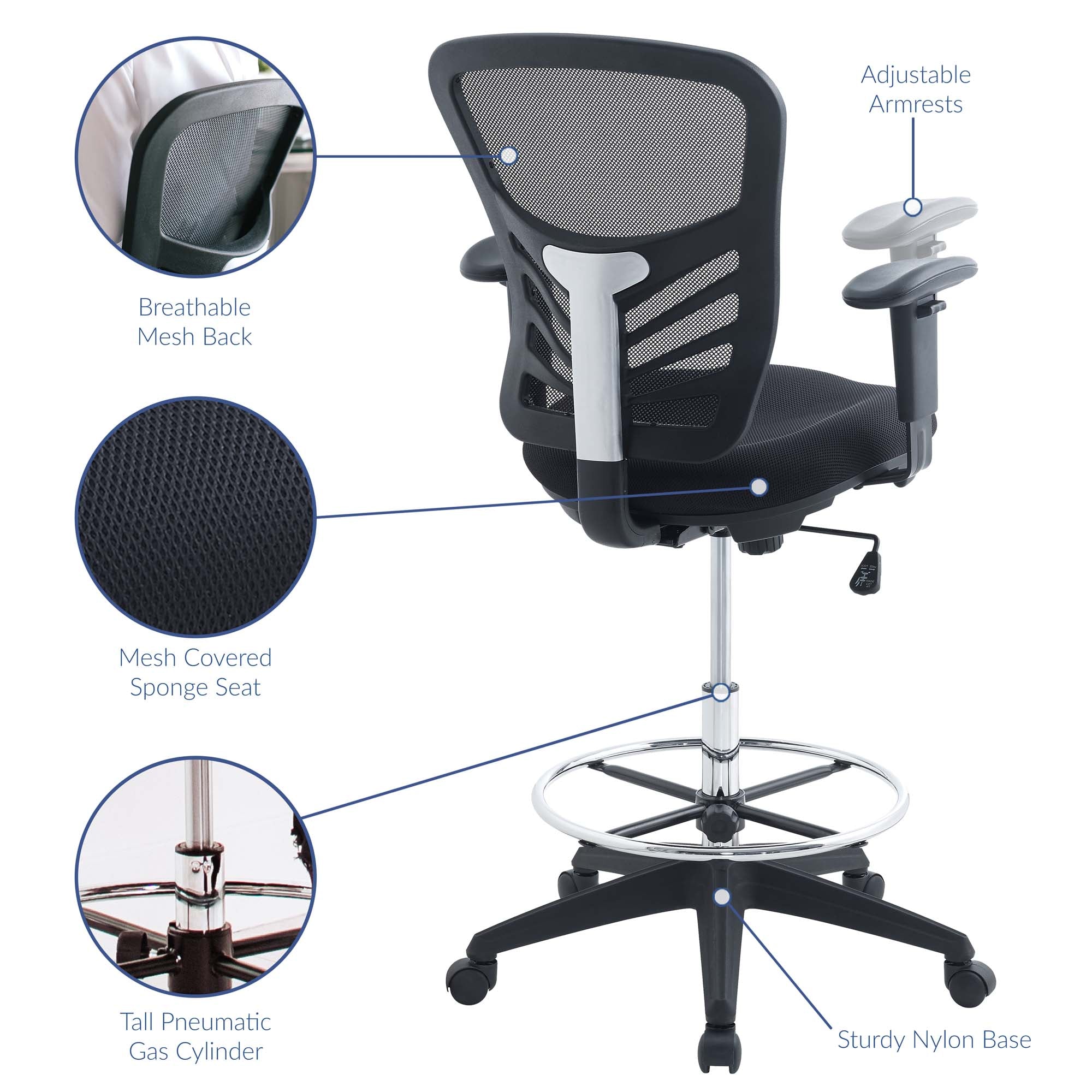 Articulate Drafting Chair in Black