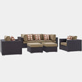 Convene 7 Piece Outdoor Sectional Set in Espresso Mocha