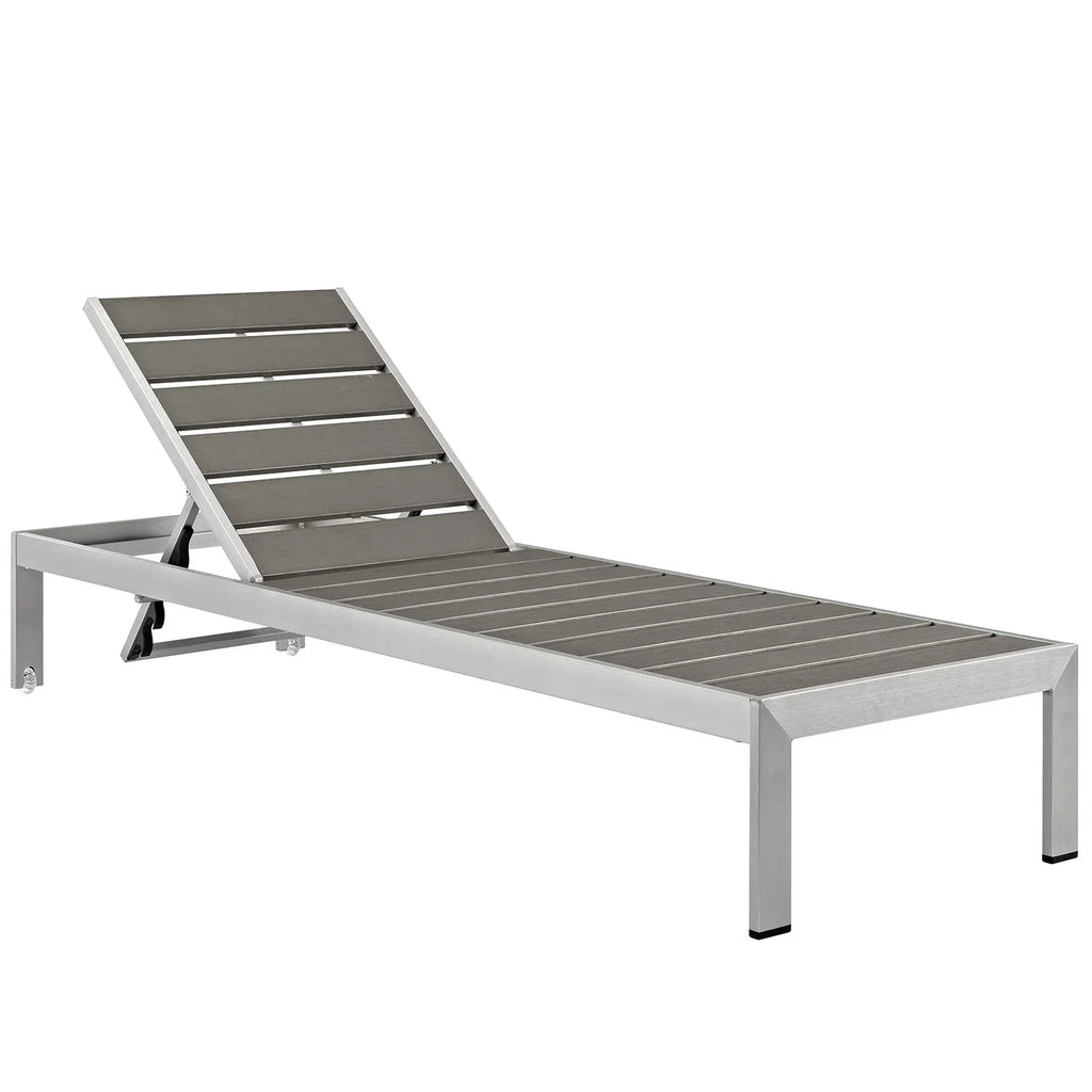 Shore 3 Piece Outdoor Patio Aluminum Set in Silver Gray