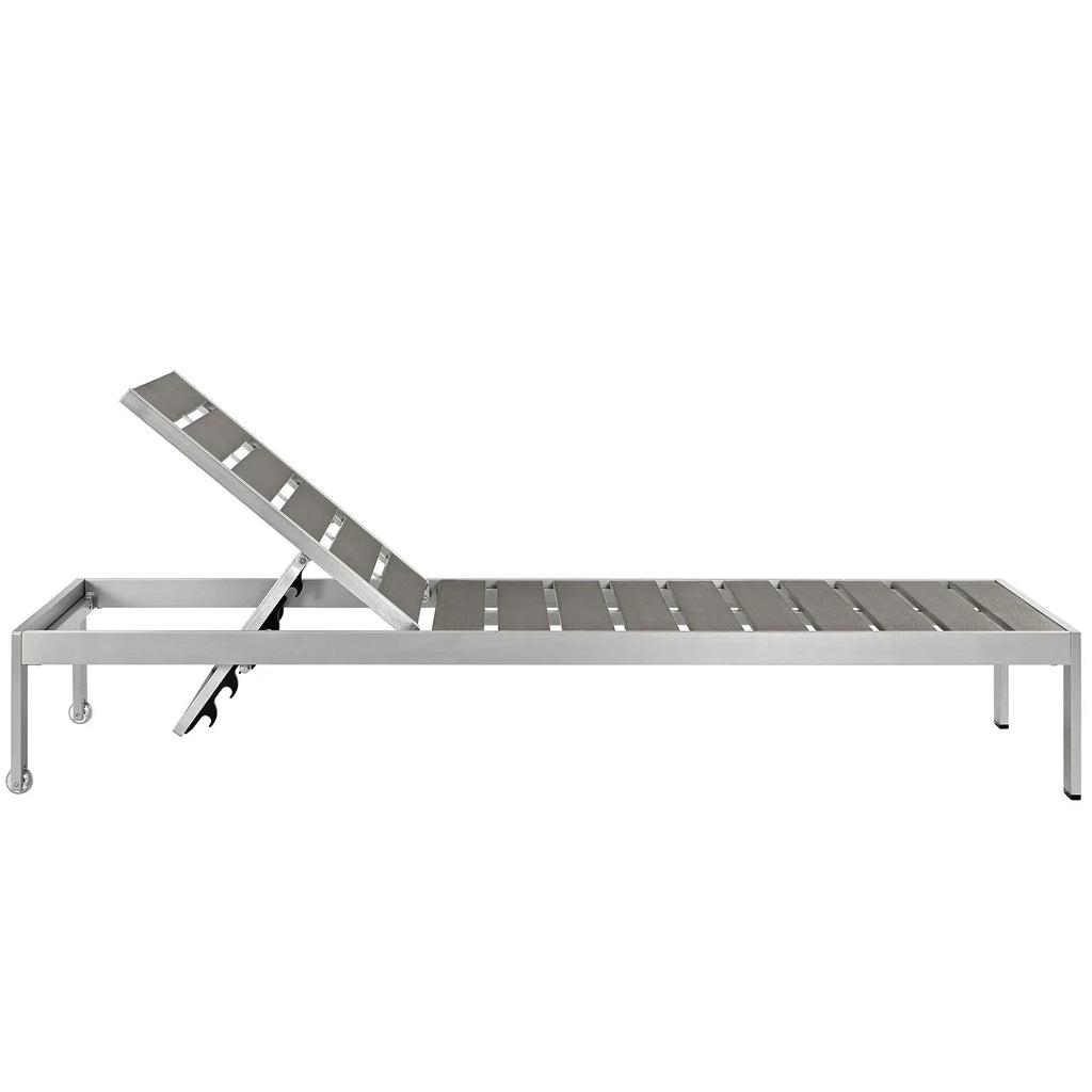 Shore 3 Piece Outdoor Patio Aluminum Set in Silver Gray