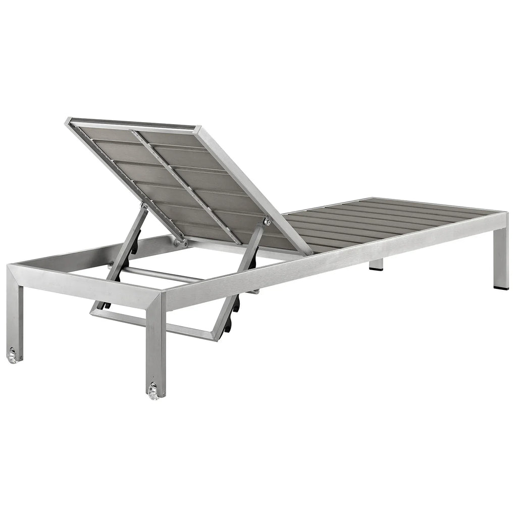 Shore 3 Piece Outdoor Patio Aluminum Set in Silver Gray