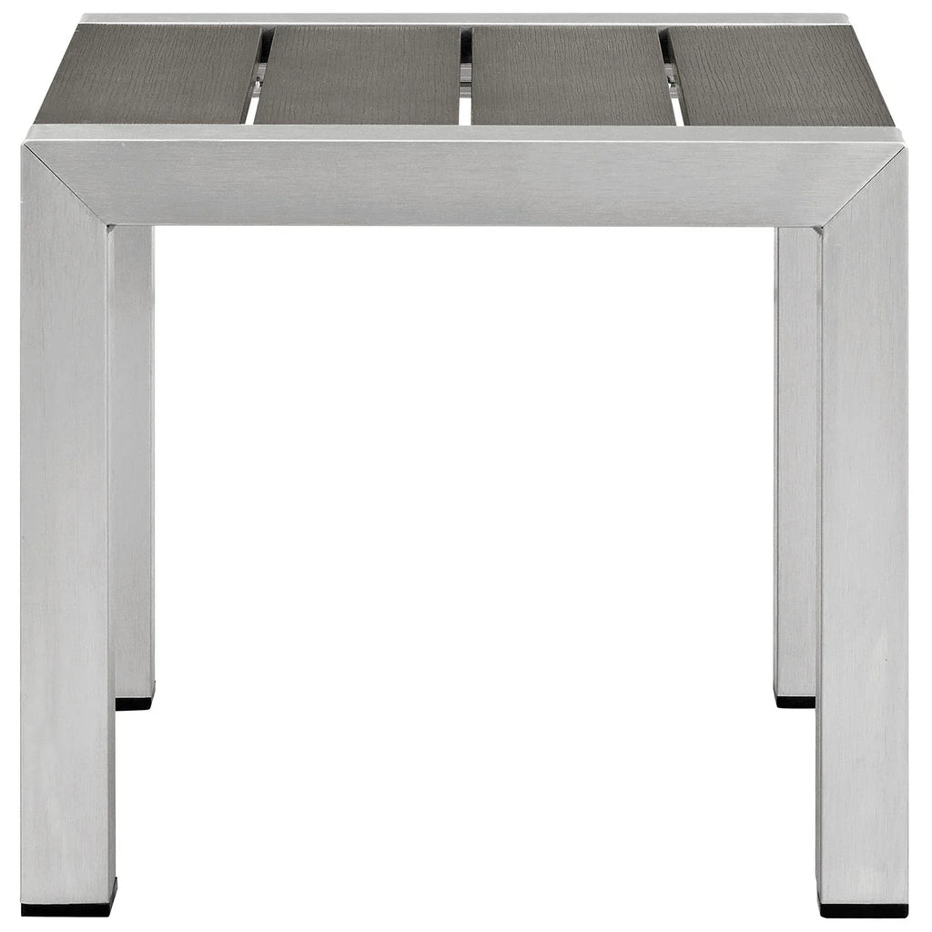 Shore 3 Piece Outdoor Patio Aluminum Set in Silver Gray