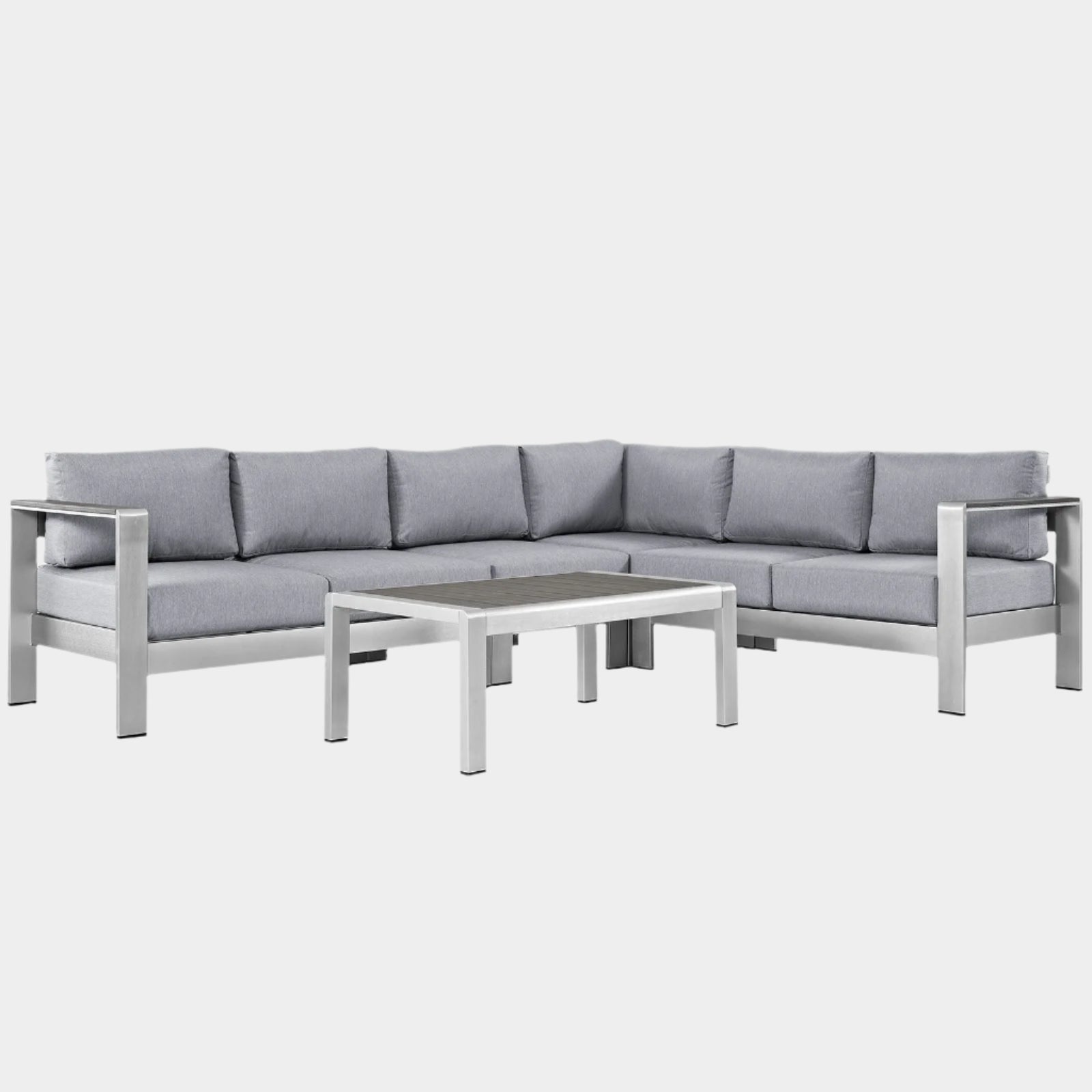 Shore 5 Piece Outdoor Aluminum Sectional Sofa Set