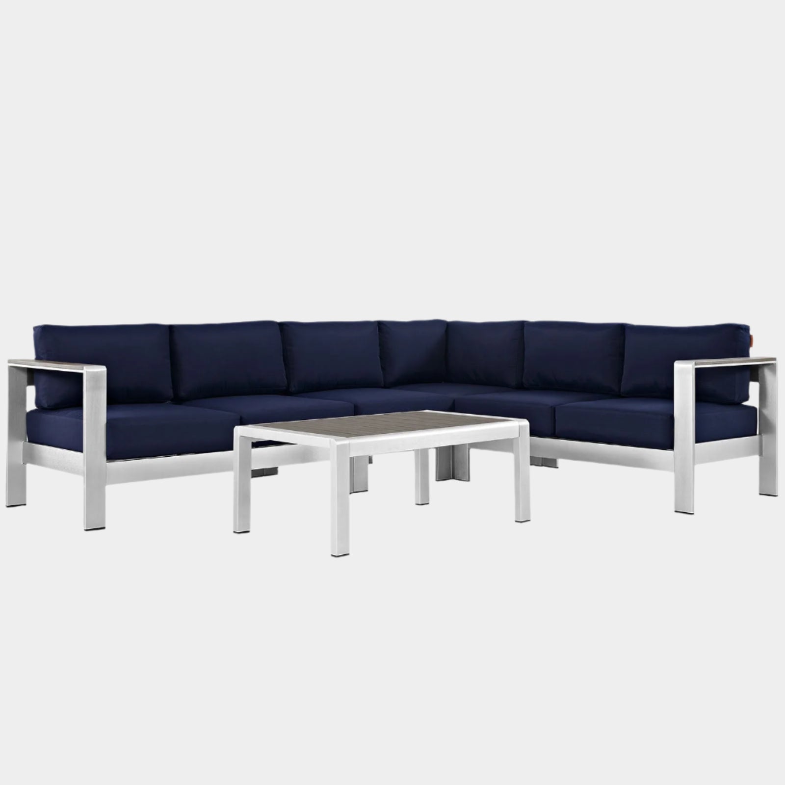 Shore 5 Piece Outdoor Aluminum Sectional Sofa Set