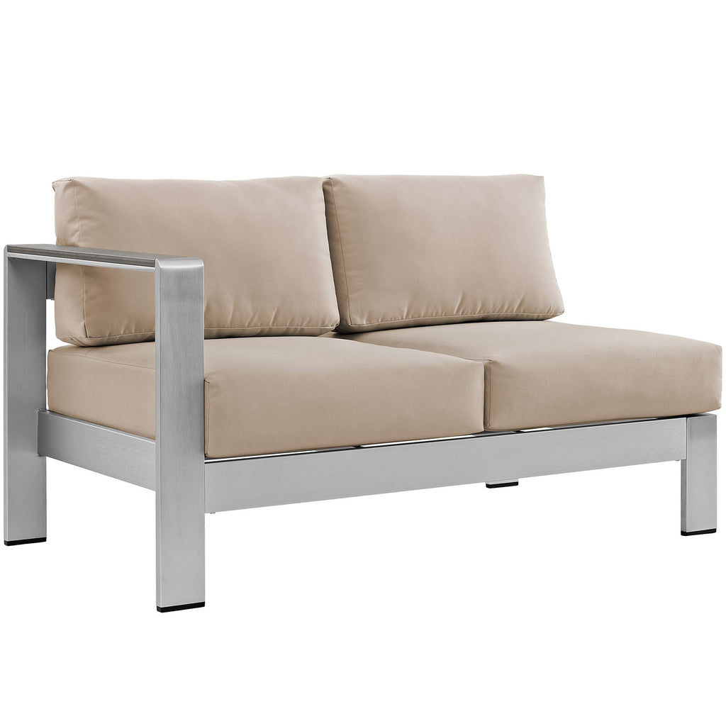 Shore 5 Piece Outdoor Aluminum Sectional Sofa Set