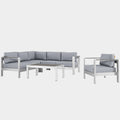 Shore 5 Piece Outdoor Aluminum Sectional Sofa Set