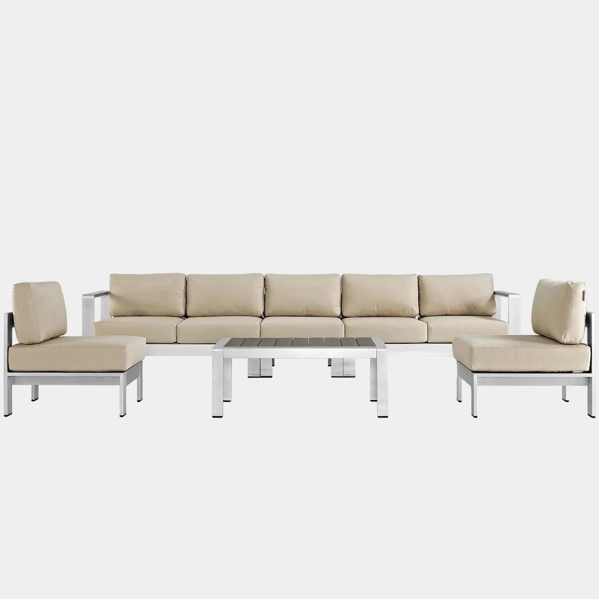 Shore 6 Piece Outdoor Aluminum Sectional Sofa
