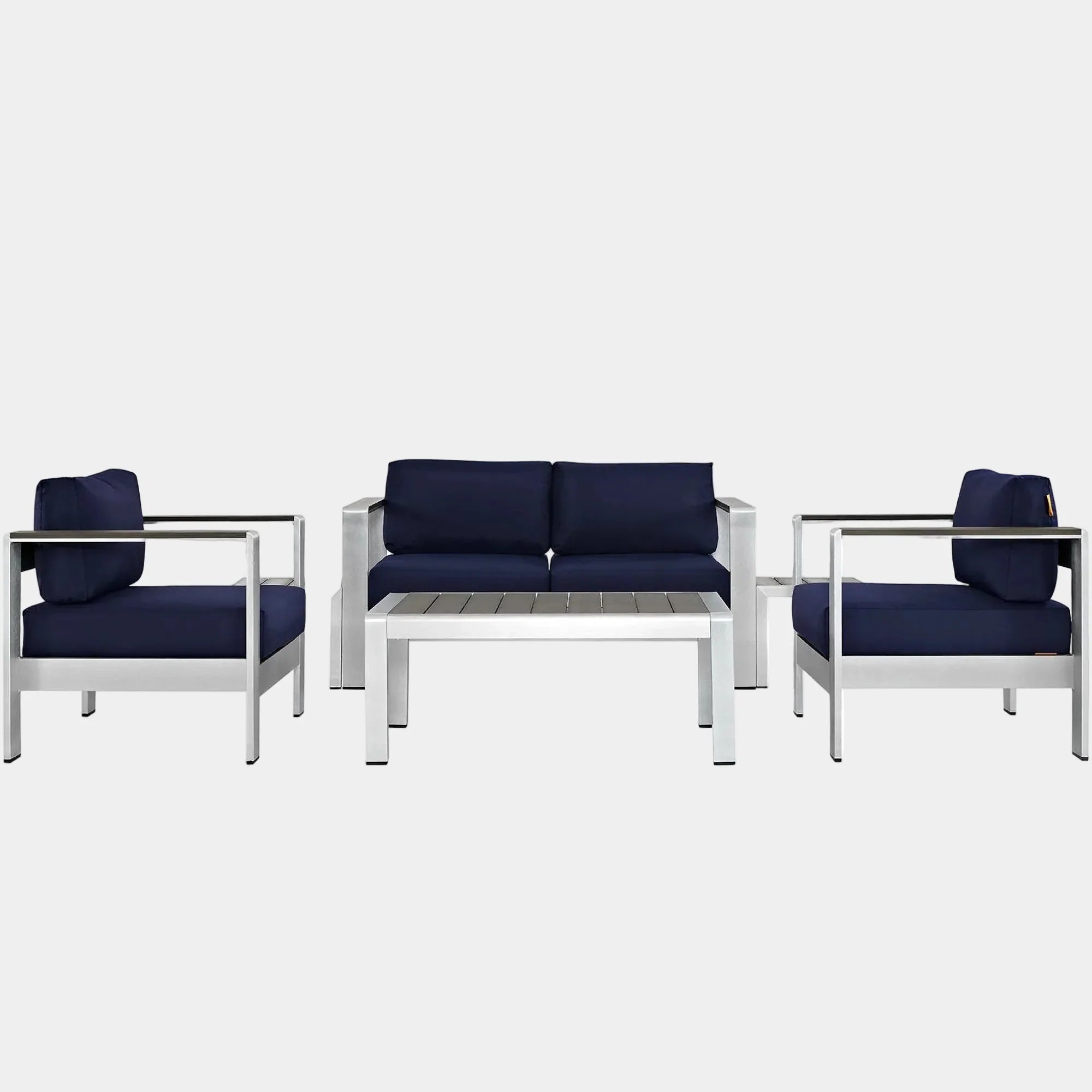 Shore 6 Piece Outdoor Patio Aluminum Sectional Sofa Set