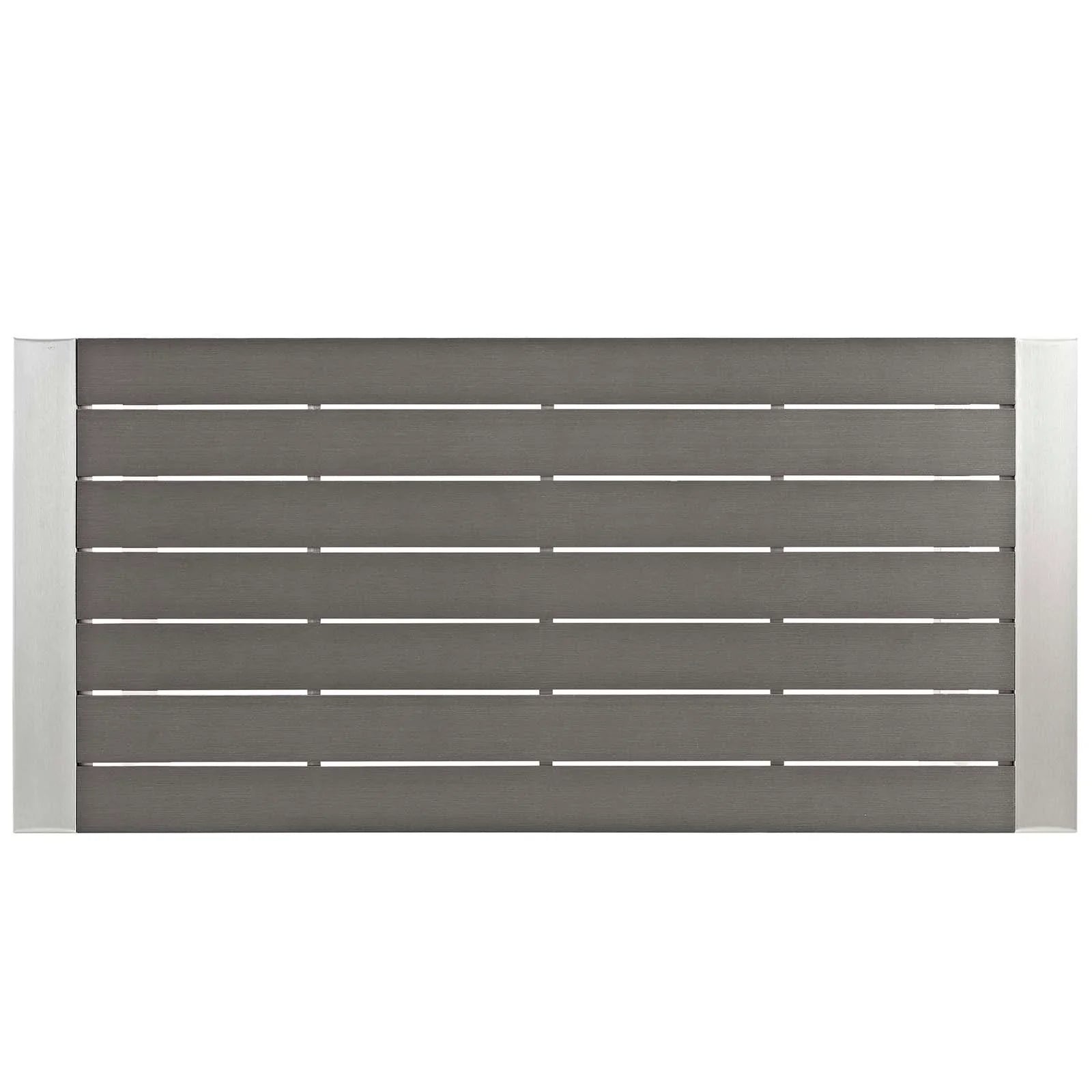 Shore 5 Piece Outdoor Patio Aluminum Dining Set in Silver Gray