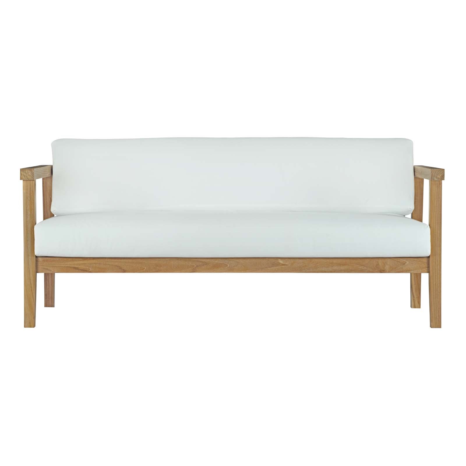 Bayport 4 Piece Outdoor Patio Teak Set in Natural White