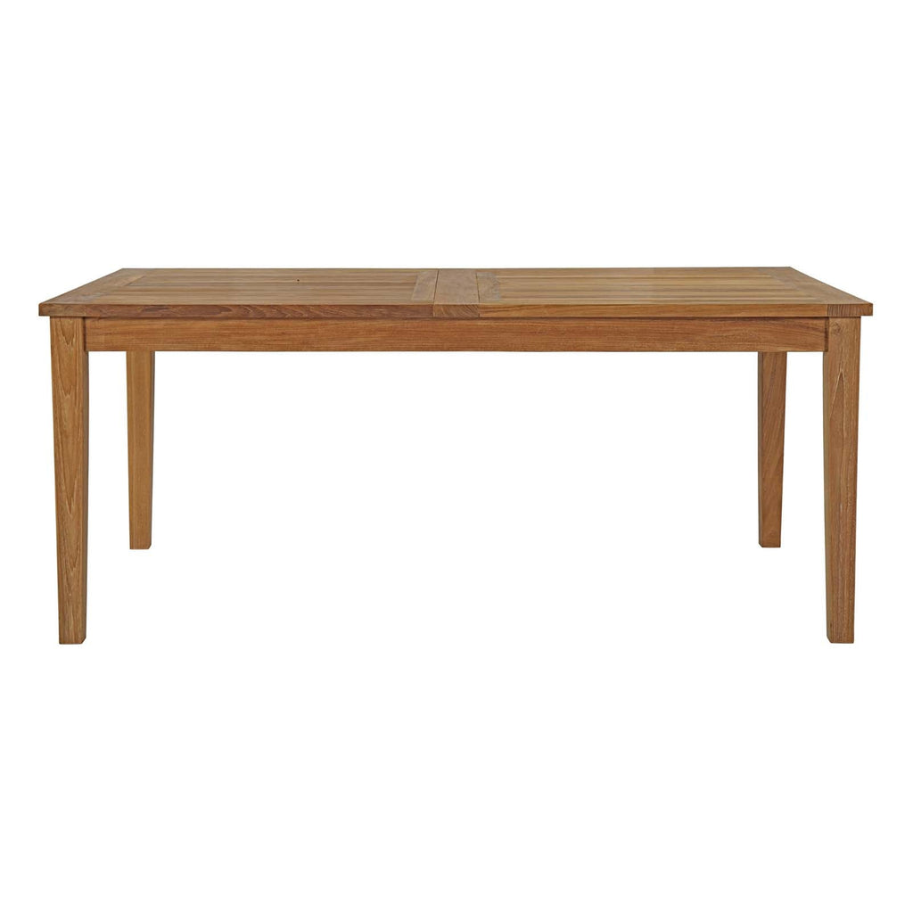 Marina Extendable Outdoor Patio Teak Dining Table in Natural