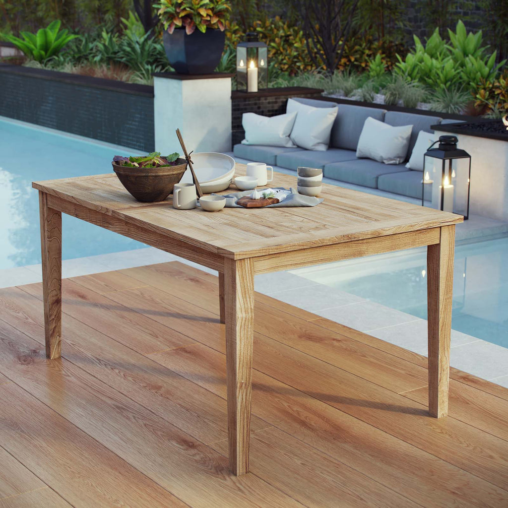 Marina 60" Outdoor Patio Teak Dining Table in Natural