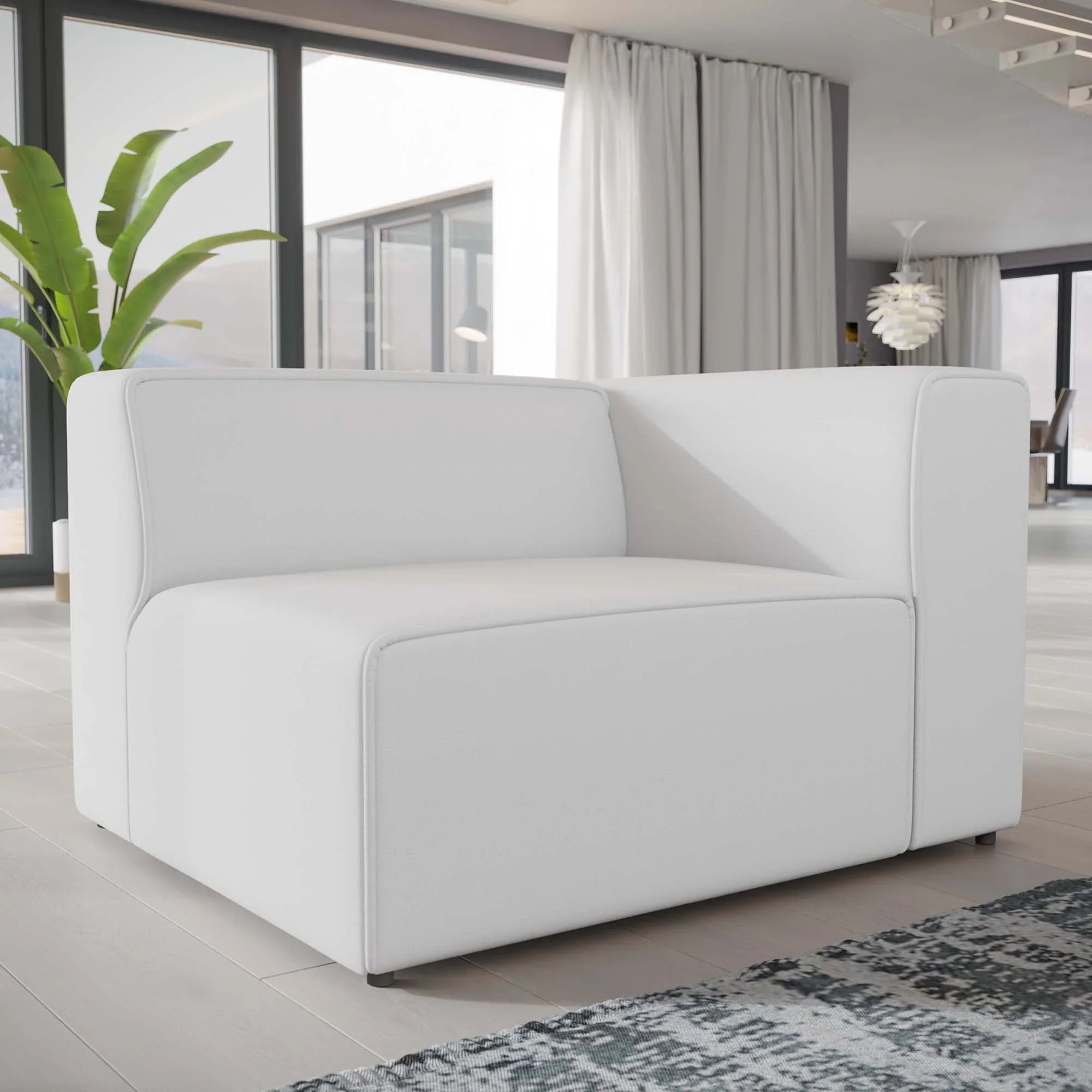 Mingle Fabric Right-Facing Sofa in Gray