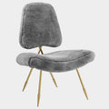 Ponder Upholstered Sheepskin Fur Lounge Chair