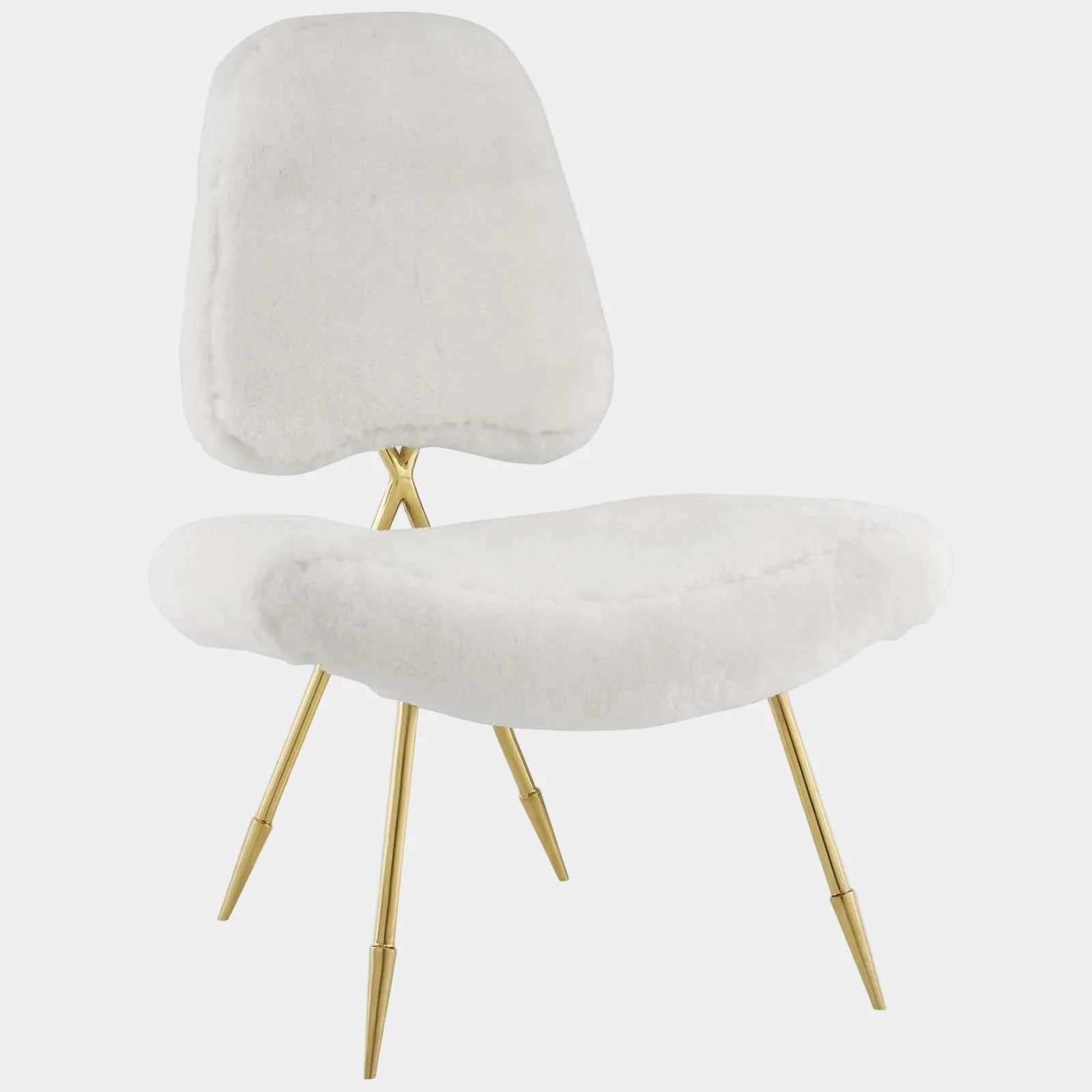 Ponder Upholstered Sheepskin Fur Lounge Chair