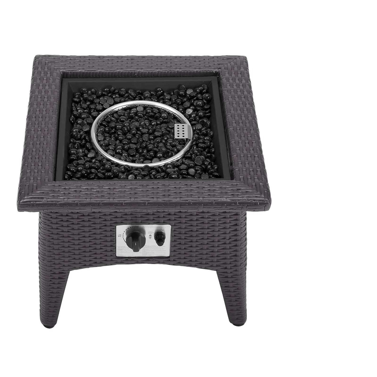 Vivacity Outdoor Patio Fire Pit Table in Espresso