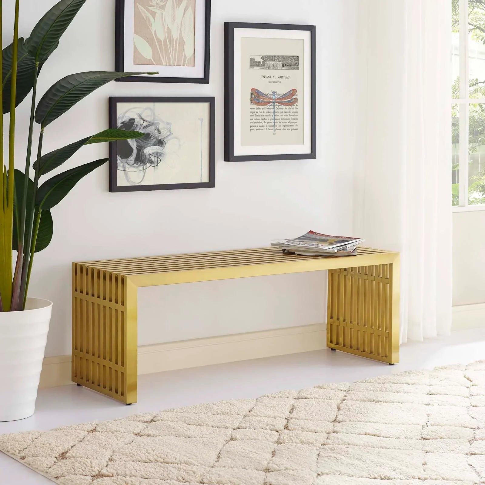 Gridiron Medium Stainless-Steel Bench