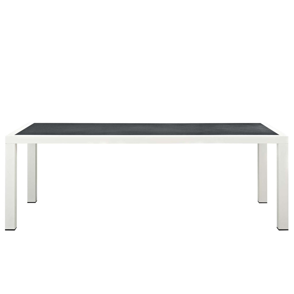Stance 90.5" Outdoor Patio Aluminum Dining Table in White Gray