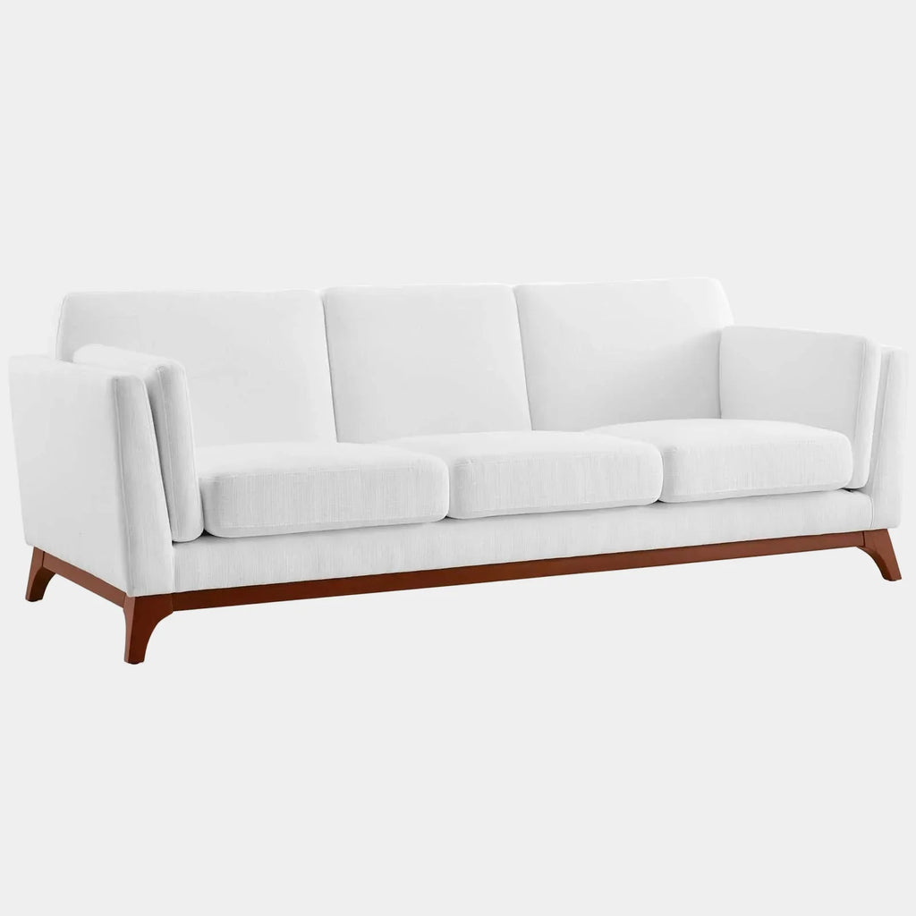Chance Upholstered Fabric Sofa in White