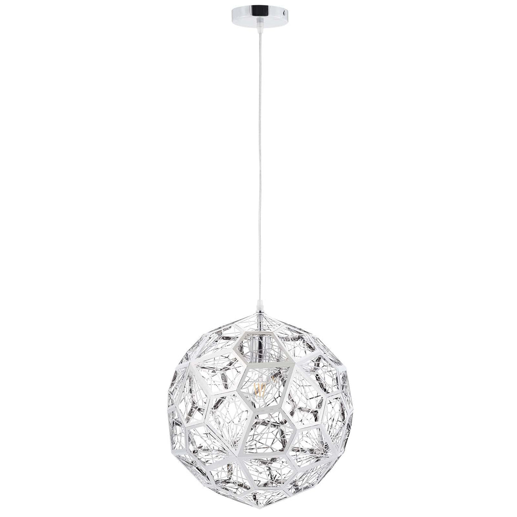 Etch Web Suspension Lamp Polished Steel by Tom Dixon