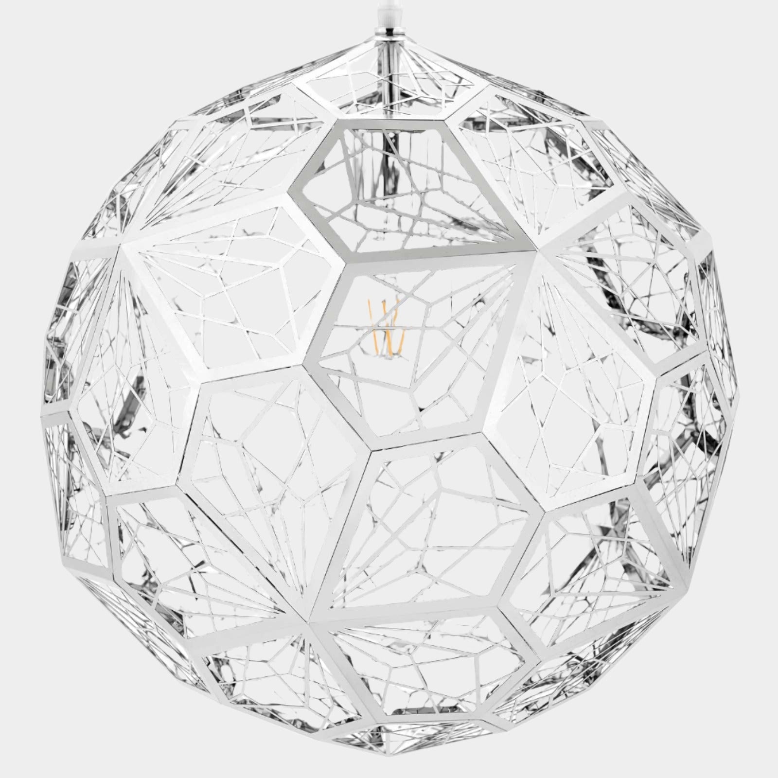 Etch Web Suspension Lamp Polished Steel by Tom Dixon