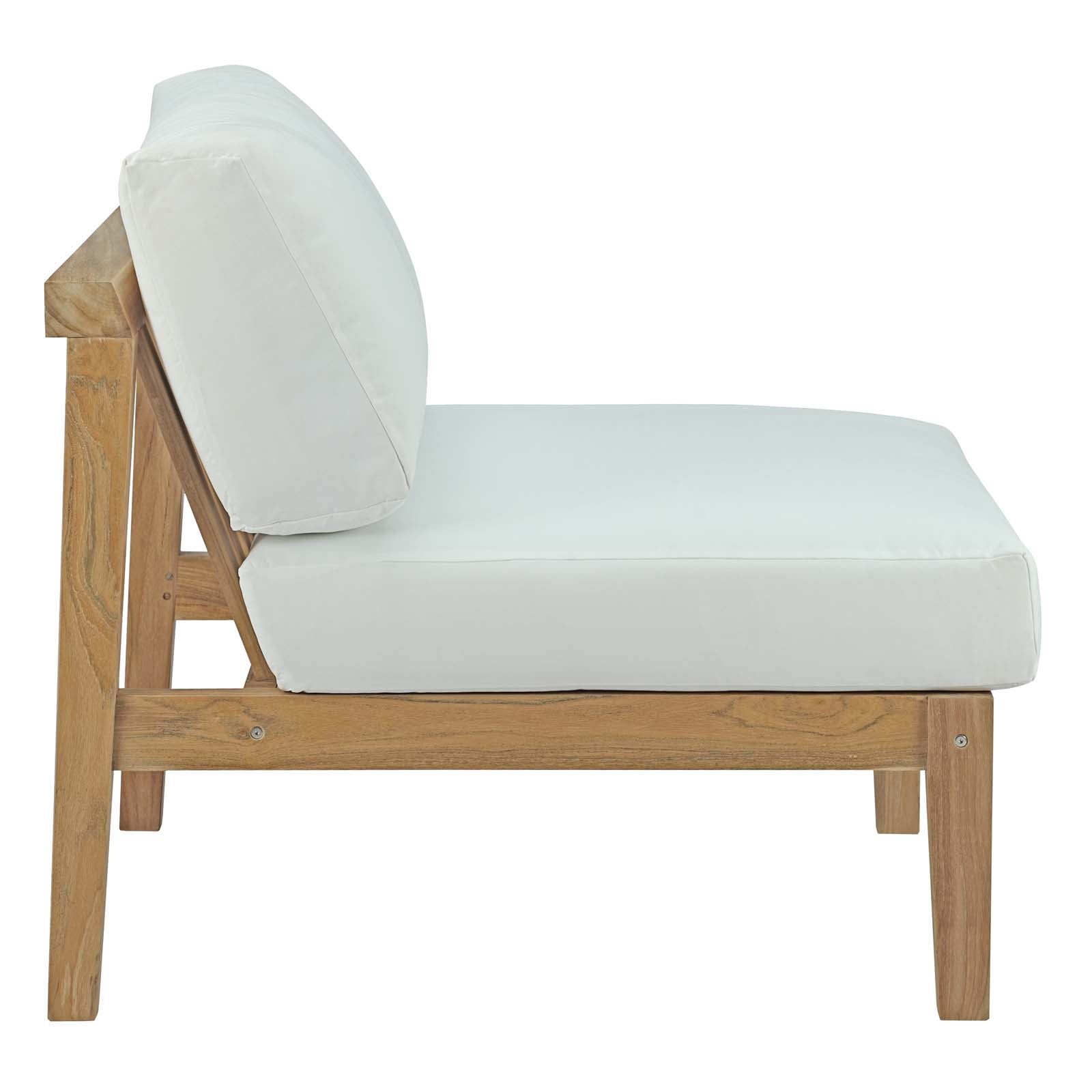 Bayport 4 Piece Outdoor Patio Teak Set in Natural White