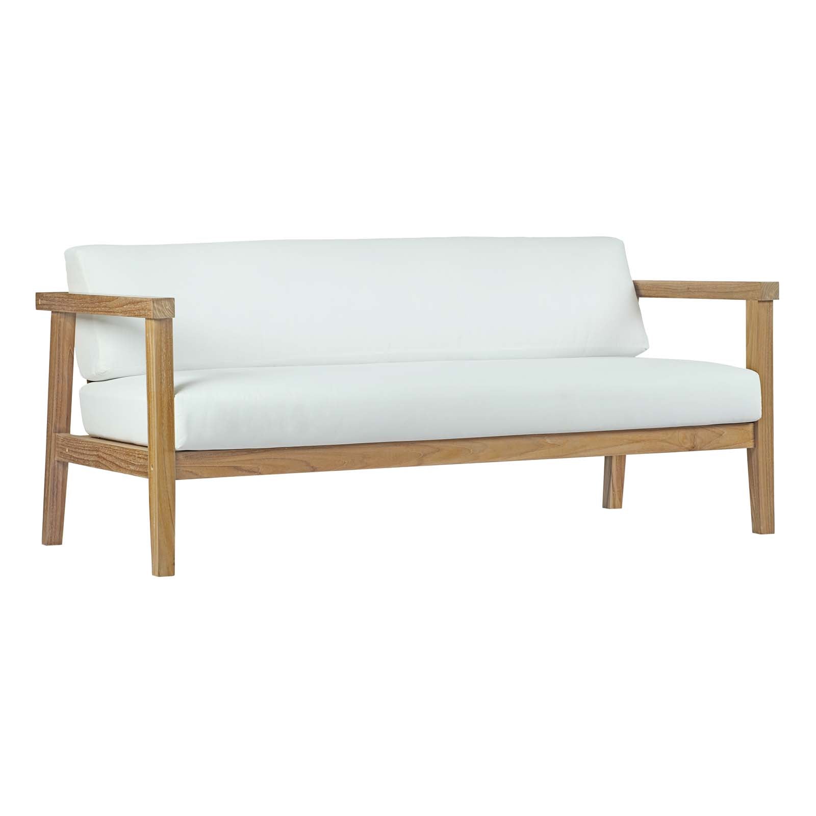 Bayport 4 Piece Outdoor Patio Teak Set in Natural White