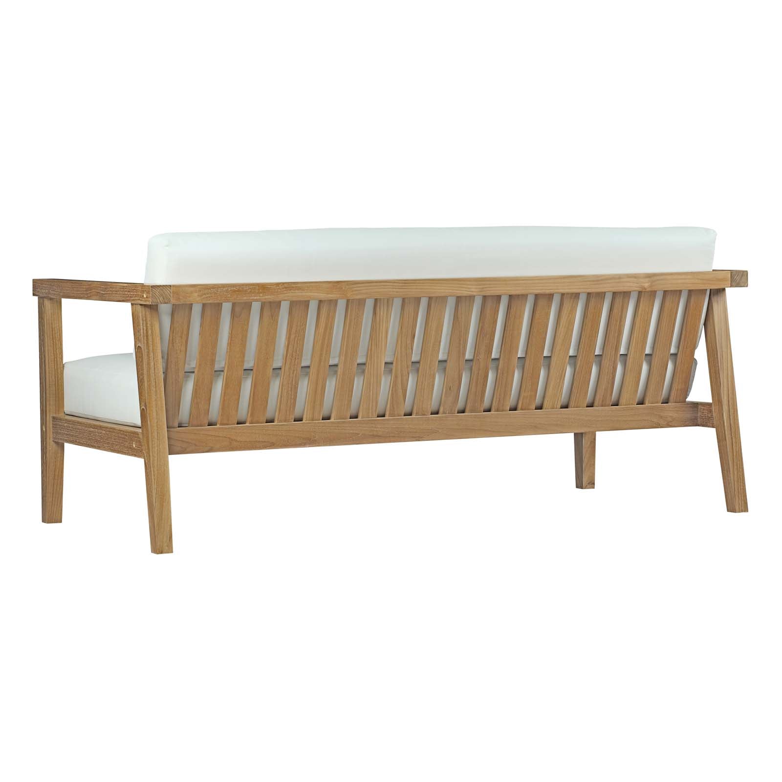 Bayport 4 Piece Outdoor Patio Teak Set in Natural White