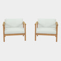 Bayport 2 Piece Outdoor Patio Teak Set in Natural White