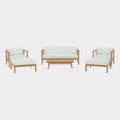 Bayport 6 Piece Outdoor Patio Teak Set in Natural White
