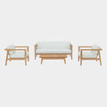 Bayport 4 Piece Outdoor Patio Teak Set in Natural White