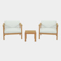 Bayport 3 Piece Outdoor Patio Teak Set in Natural White