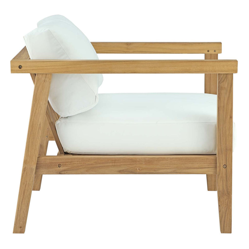 Bayport 3 Piece Outdoor Patio Teak Set in Natural White