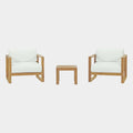 Upland 3 Piece Outdoor Patio Teak Set in Natural White