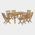 Marina 7 Piece Outdoor Patio Teak Dining Set in Natural